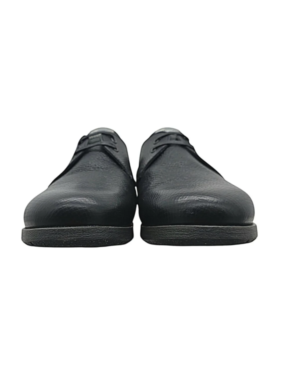 Salvatore Ferragamo World Derby Shoes Mens 8.5 EE Black Pebble Grain Leather...